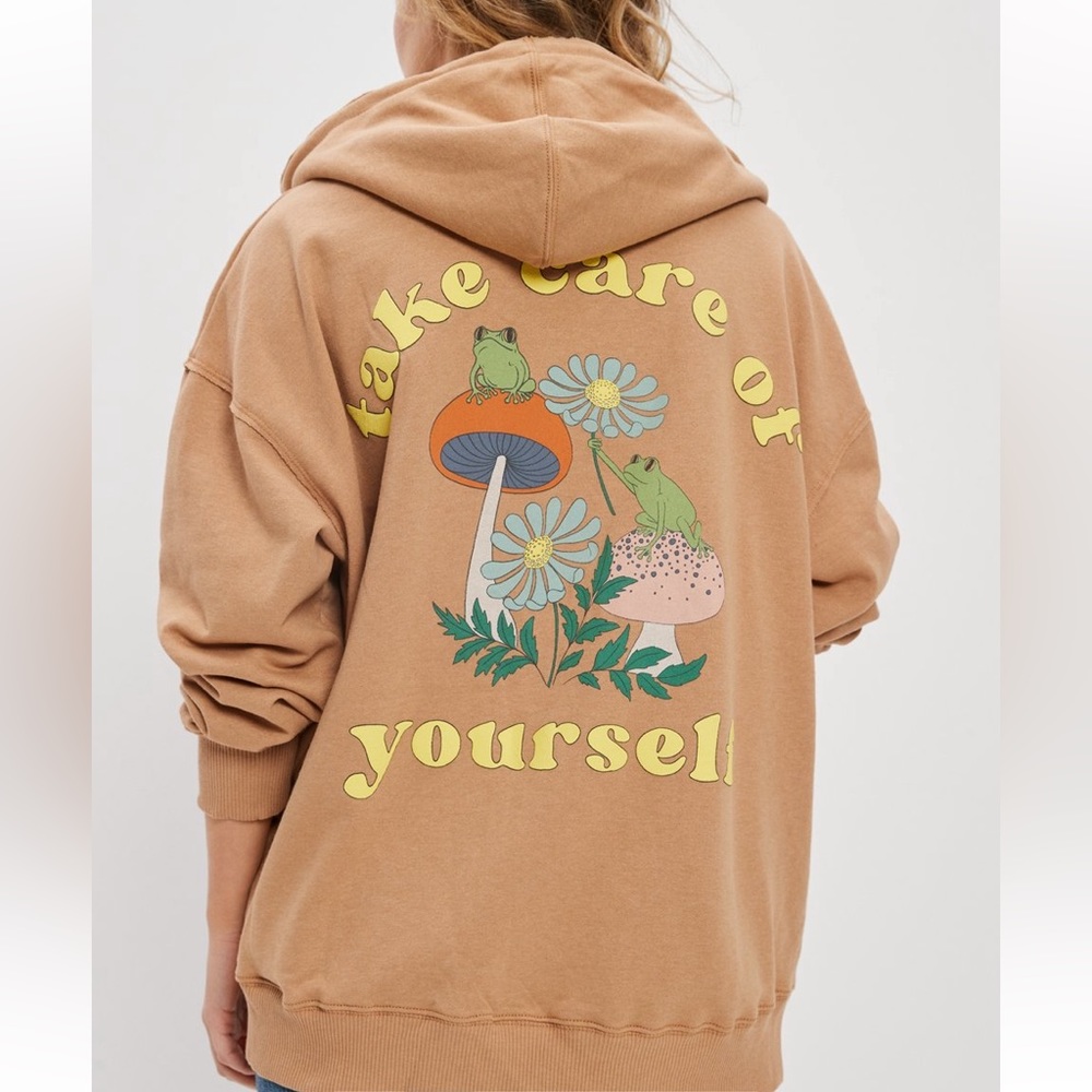 🆕 AE Oversized Graphic Zip-Up Hoodie XS/S